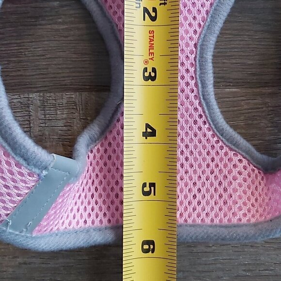 XS Pink/Blue/White Dog Harness with Safety Lock, Hook and Loop Closure, Dbl Loop - Picture 7 of 8